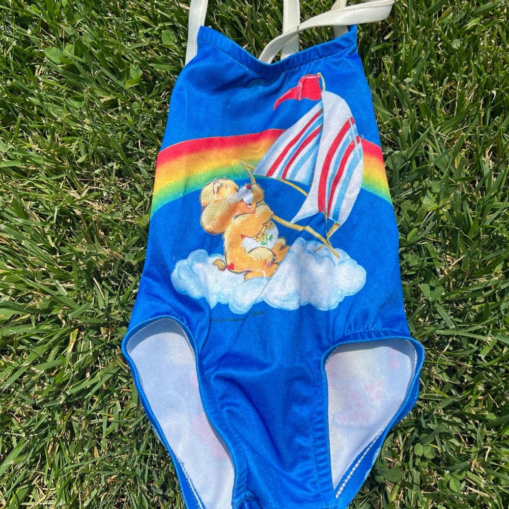 VINTAGE GIRLS CARE BEARS SWIMSUIT 12 MONTHS BABY BATHING SUIT SUMMER